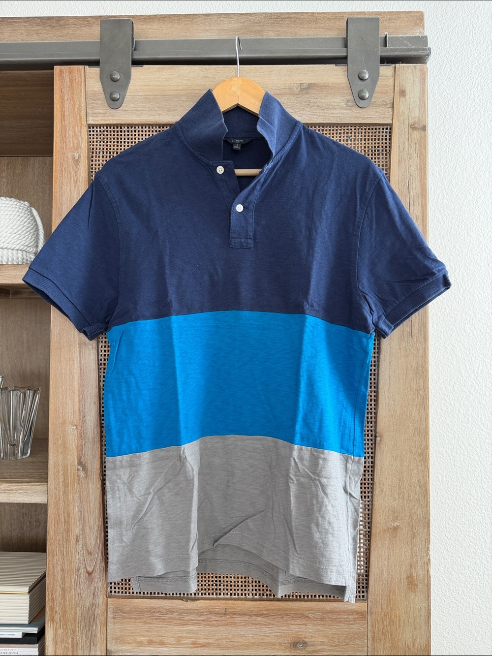 💚BUY 3 for $15💚 💚 J.Crew Colorblock Short-Sleeve Polo Shirt - Navy/Blue/Gray